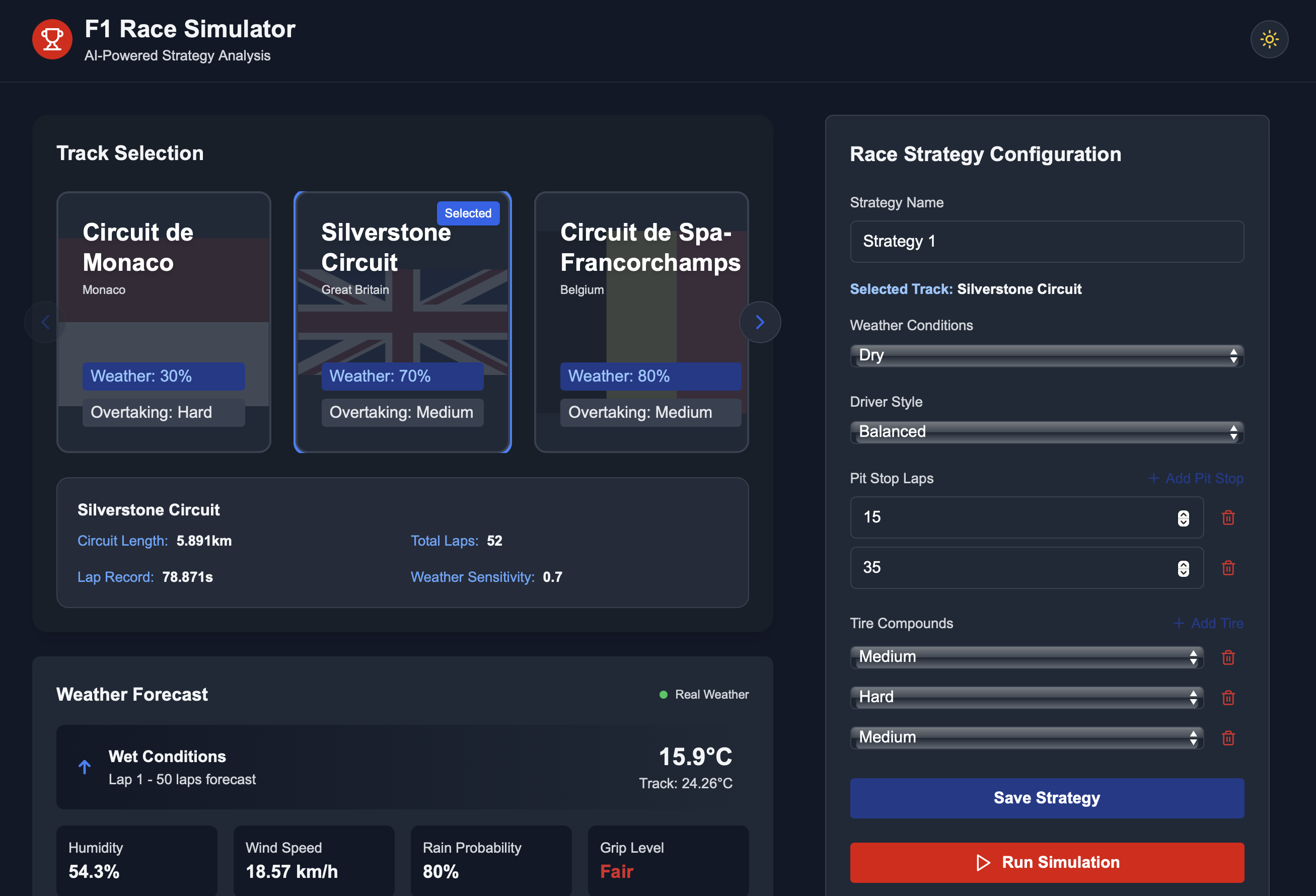 F1 RaceSim: Real-Time Race Simulation with AI Insights